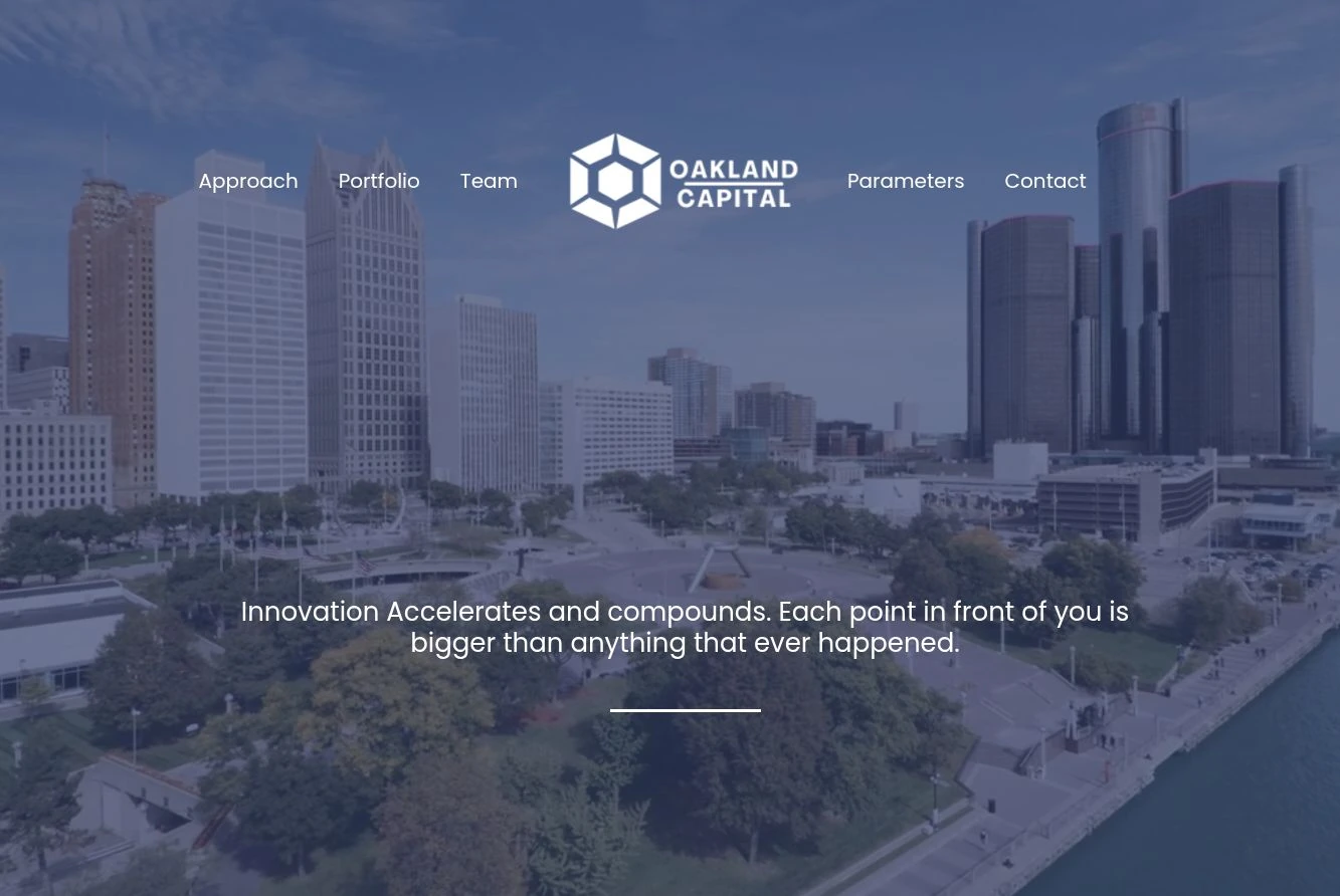 Oakland Capital Management homepage shown as a website project